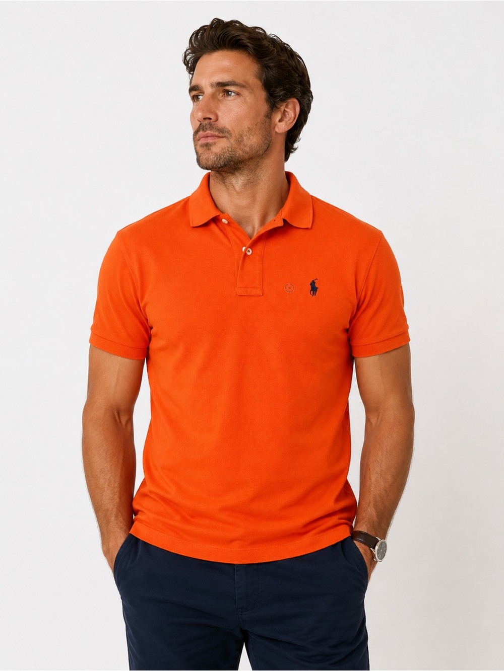 NWT Polo Ralph Lauren Mesh Polo Shirt Orange Classic Fit Men’s Medium Cotton